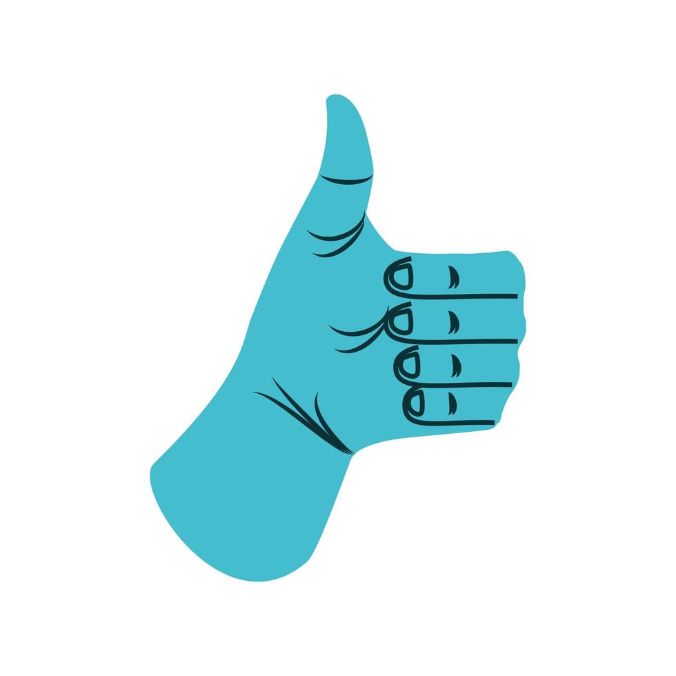 blue left hand thumb up vector