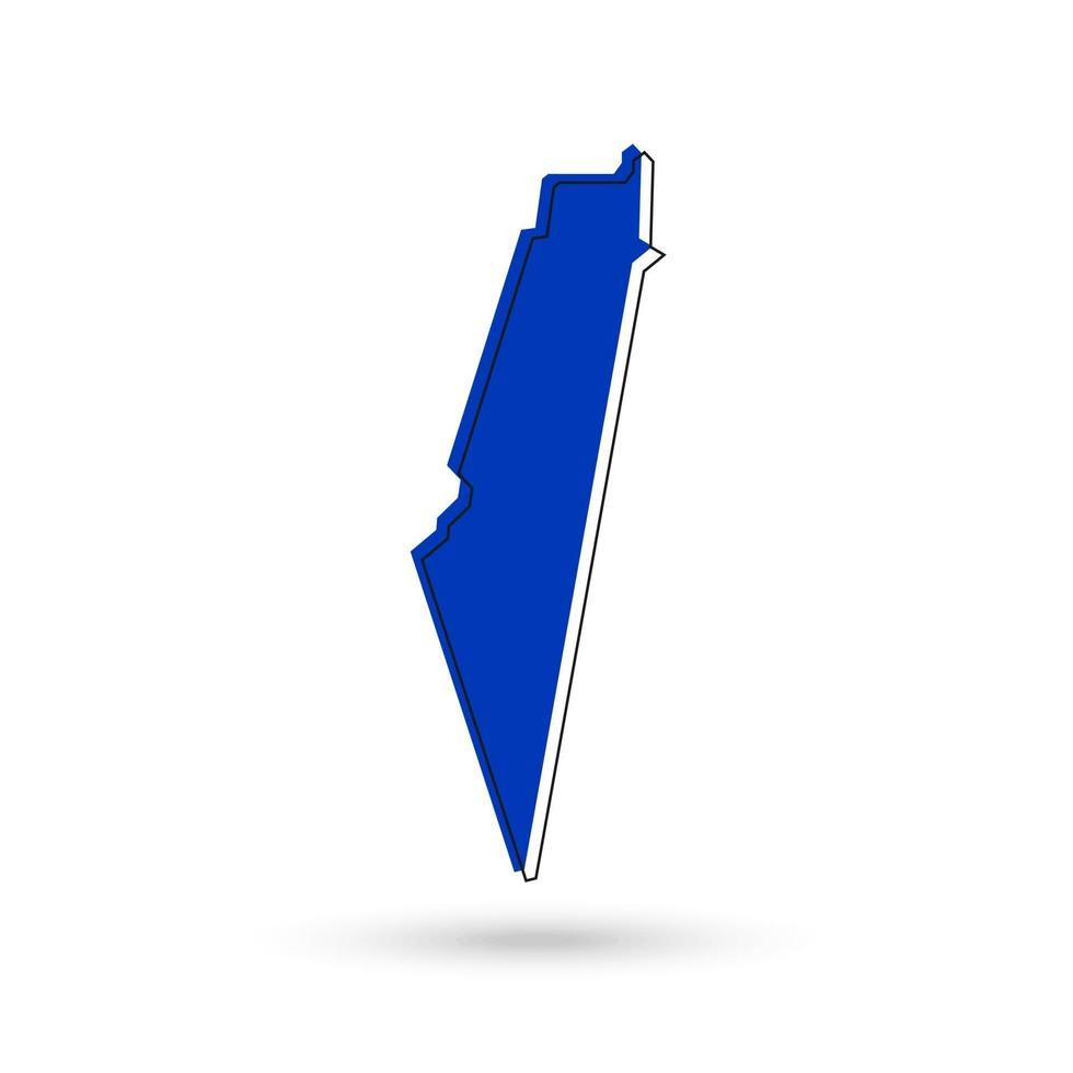 Vector Illustration of the Blue Map of Israel on White Background