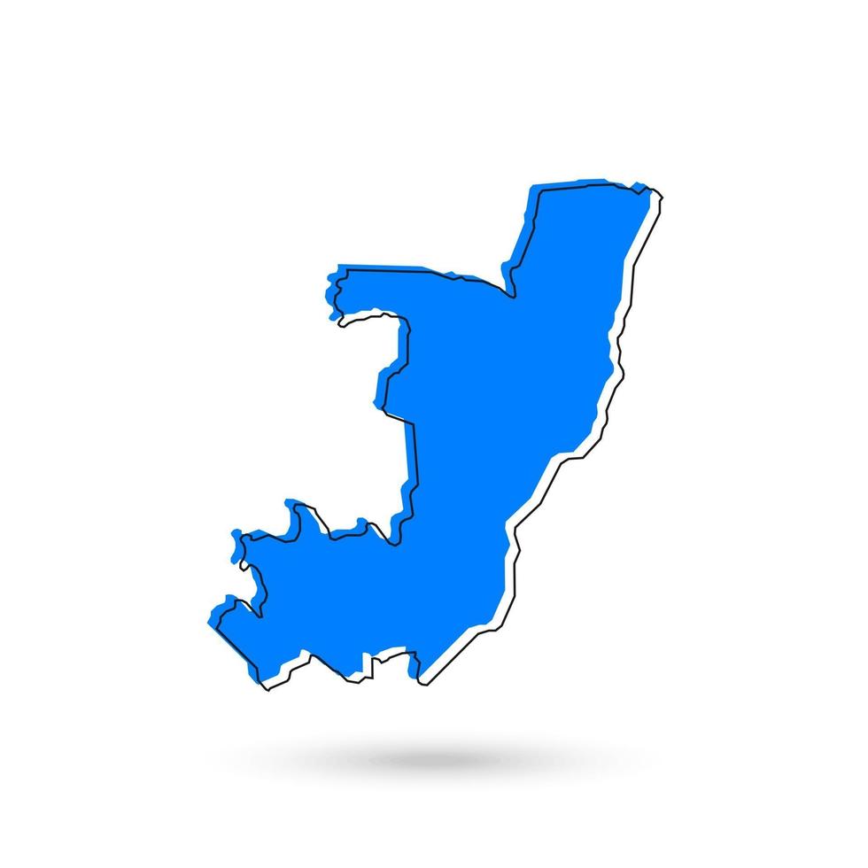 Blue Map of Republic of the Congo on White Background vector