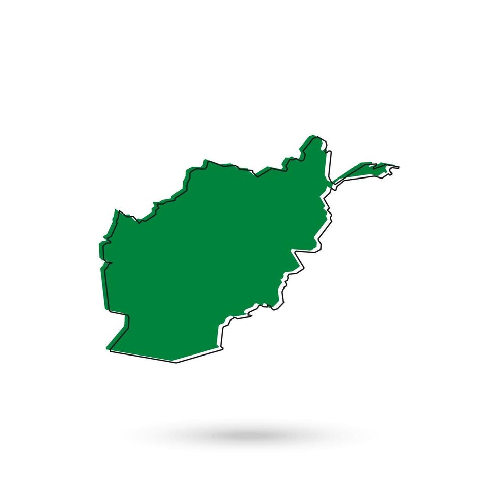 green Map of Afghanistan on White Background vector