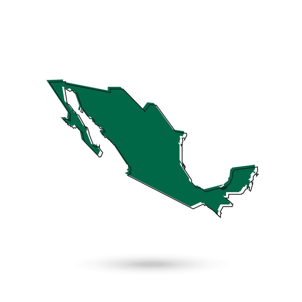 Mexico map green icon concept. vector