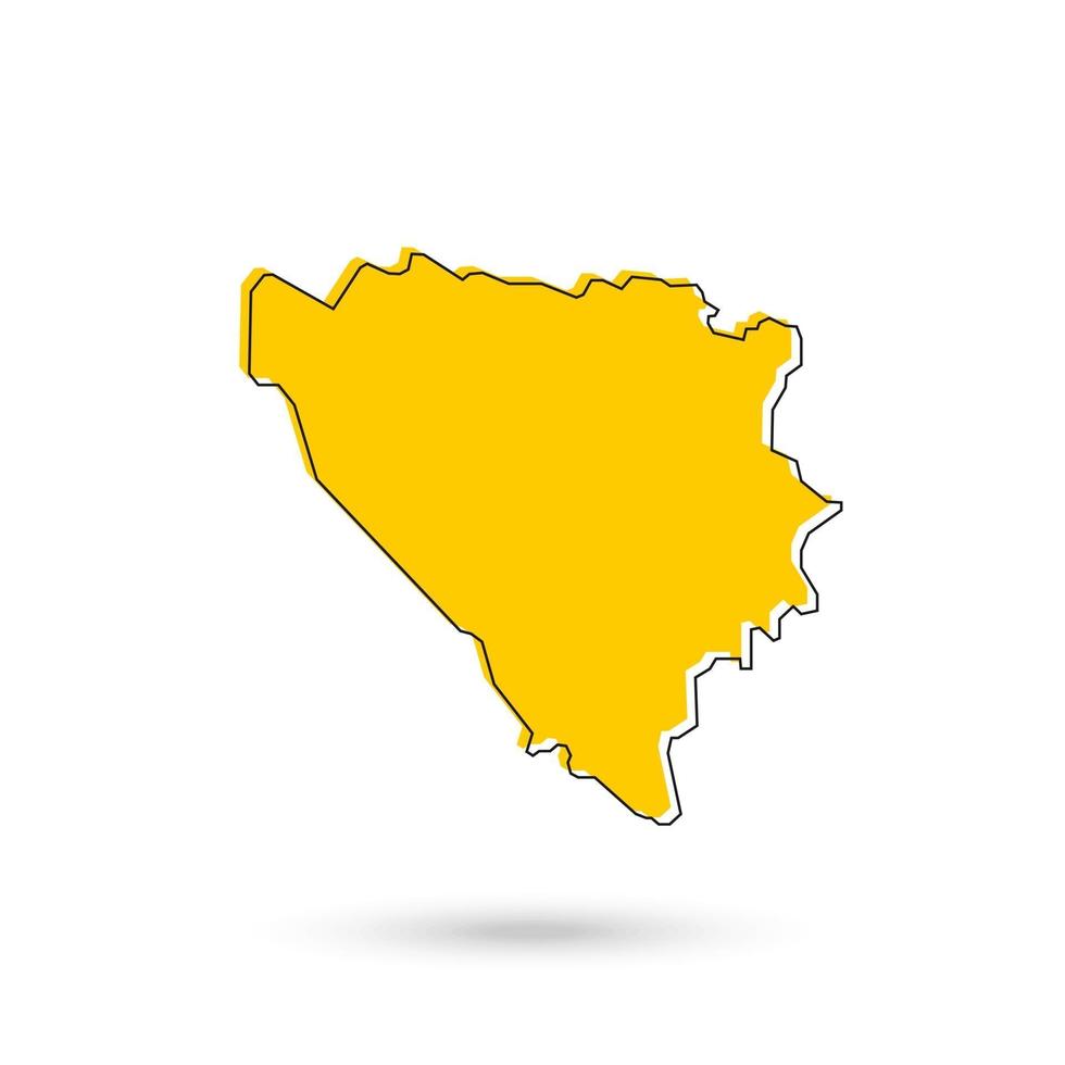 yellow Map of Bosnia and Herzegovina vector