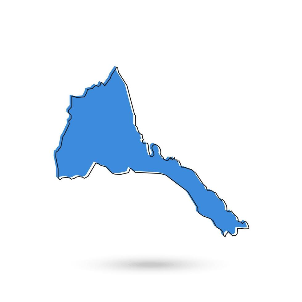 Vector Illustration of the Blue Map of Eritrea on White Background