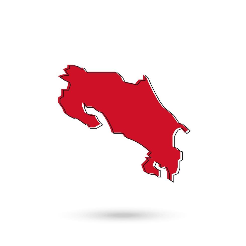 Costa Rica red map on white background vector