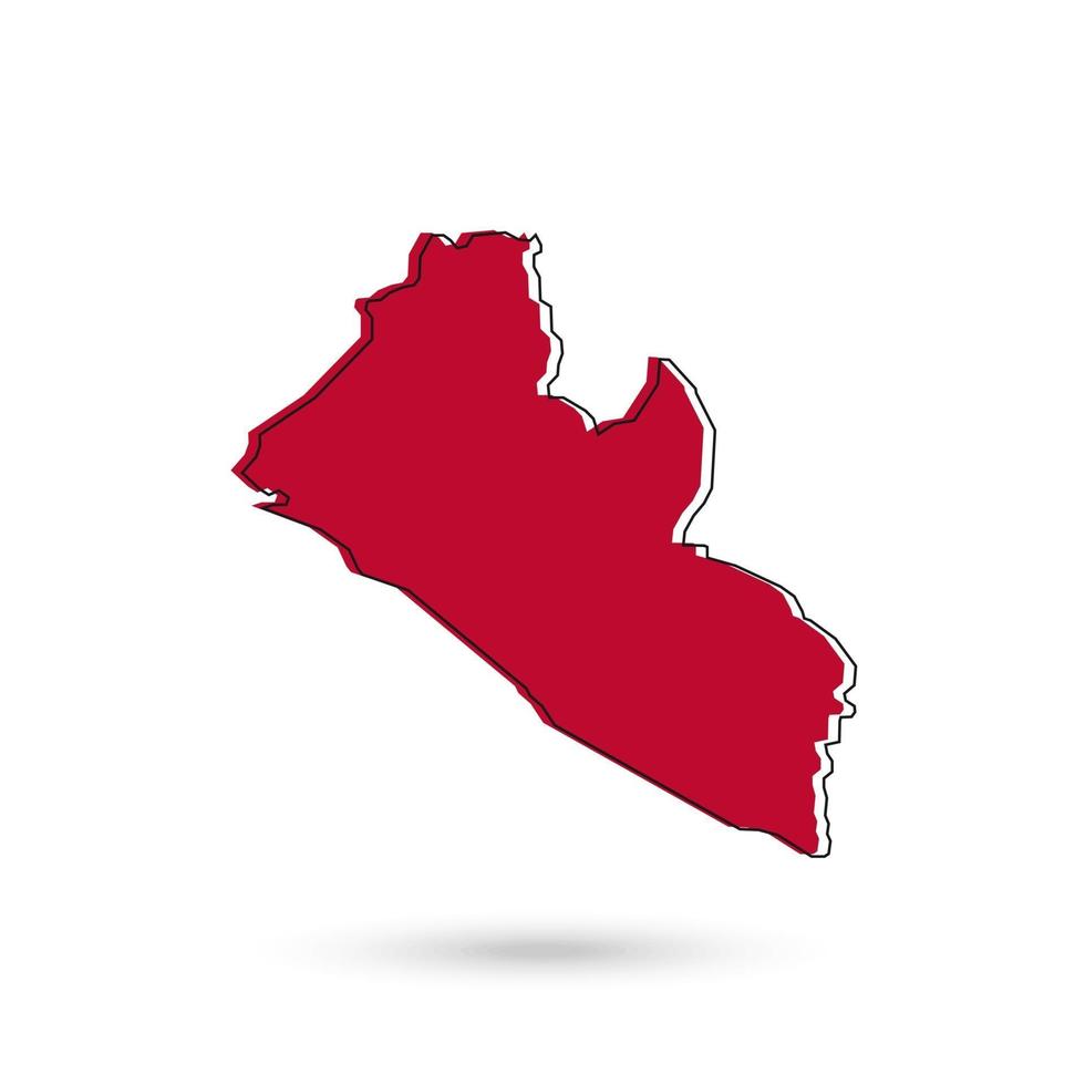 Vector Illustration of the red Map of Liberia on White Background