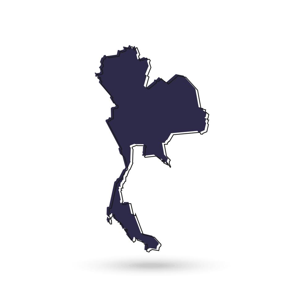 Vector Illustration of the Blue Map of Thailand on White Background