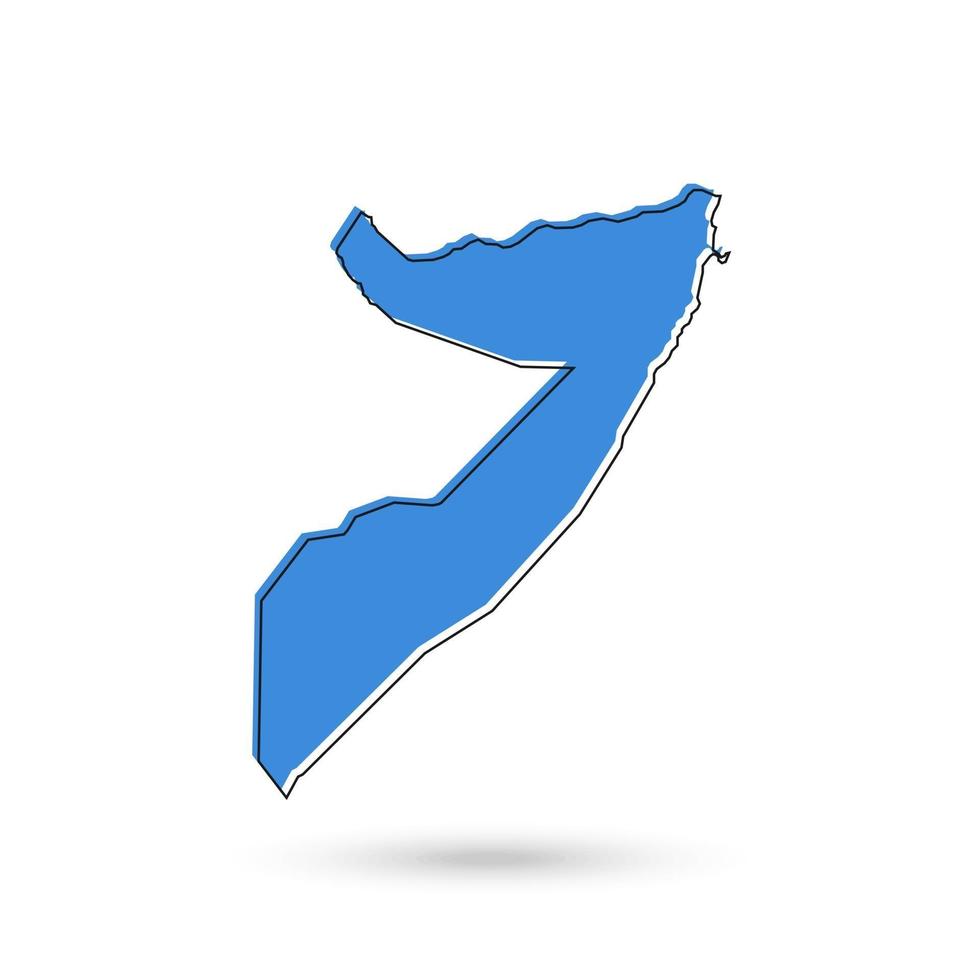 Vector Illustration of the Blue Map of Somalia on White Background
