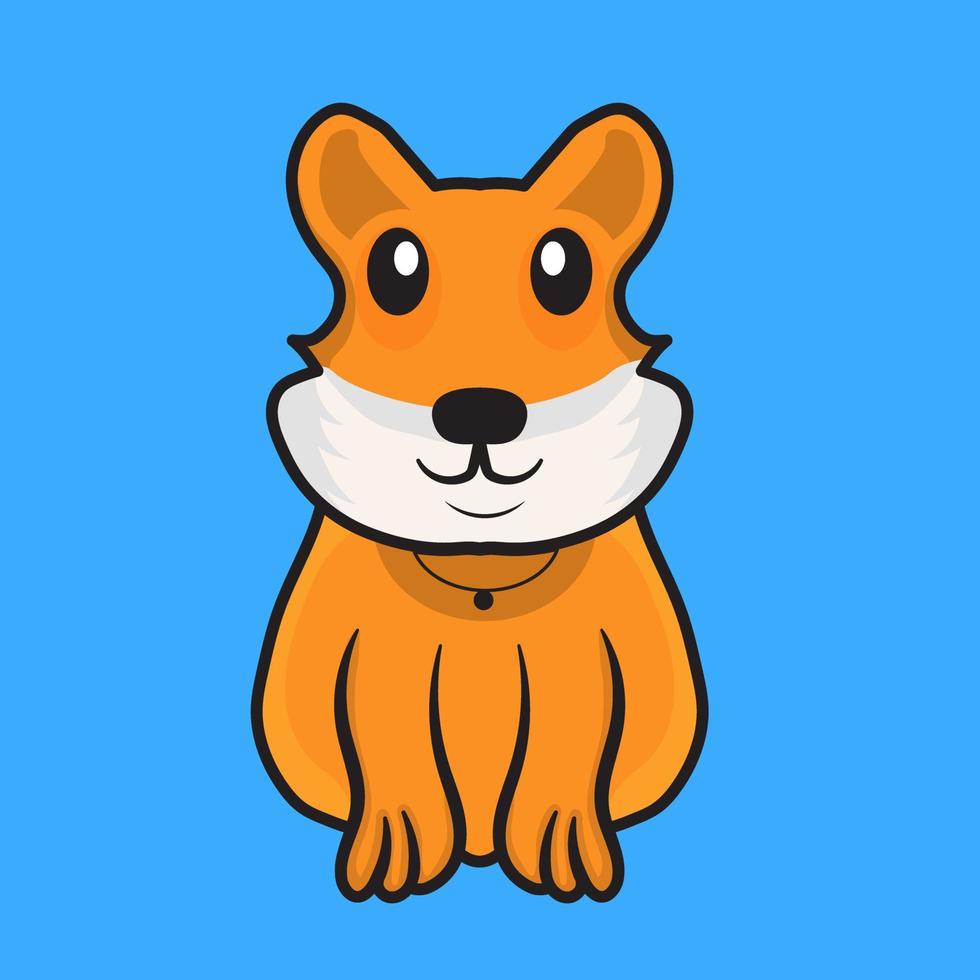 cartoon illustration of a sitting squirrel vector