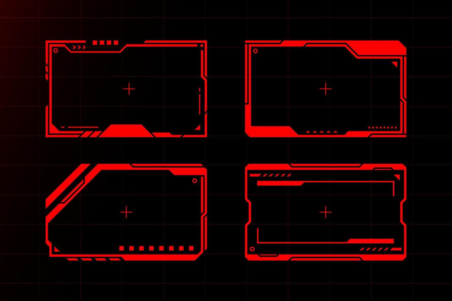 marco rojo establece tecnología futurista diseño vectorial de hud. vector