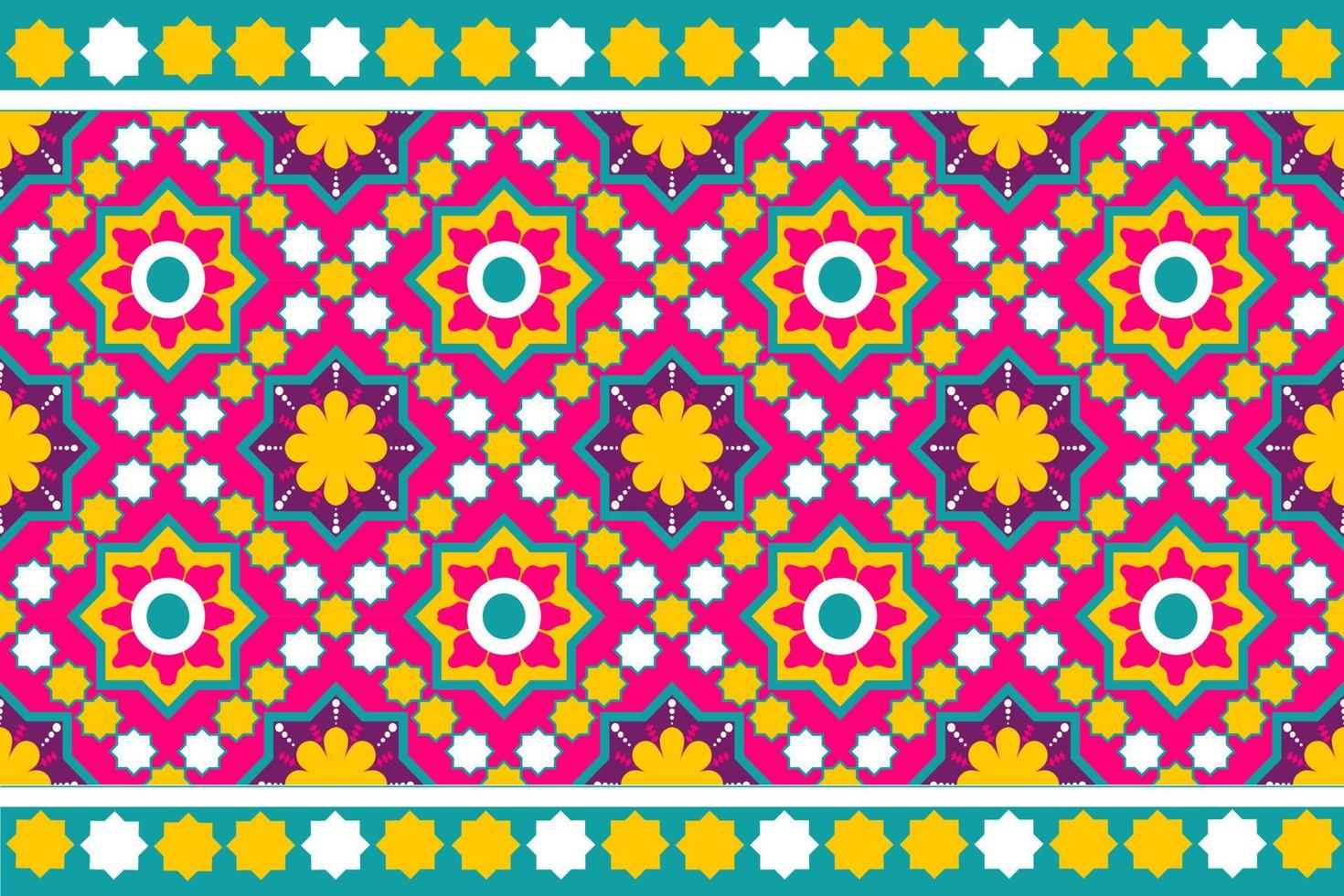 colourful Morocco and Indian ethnic motif seamless pattern with nature traditional background Design for carpet, wallpaper, clothing, wrapping, batik, fabric,Vector illustration embroidery style. vector