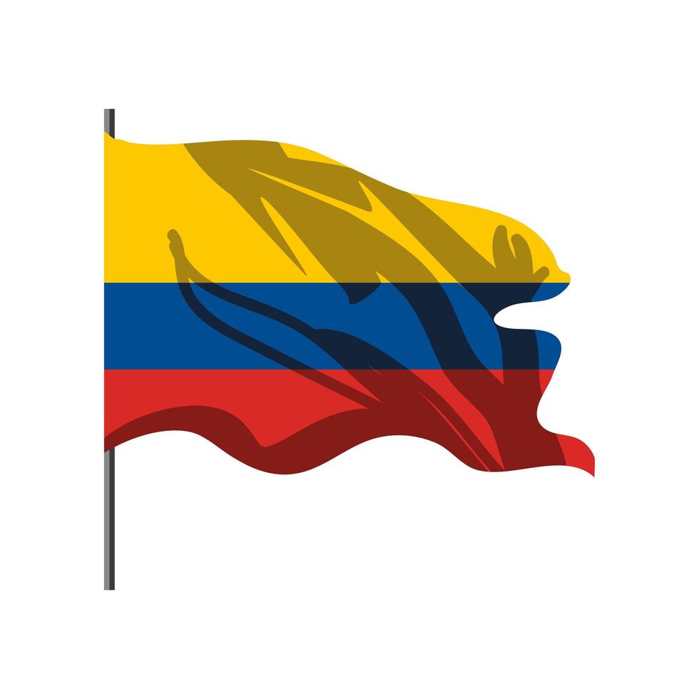 ondeando la bandera de colombia vector