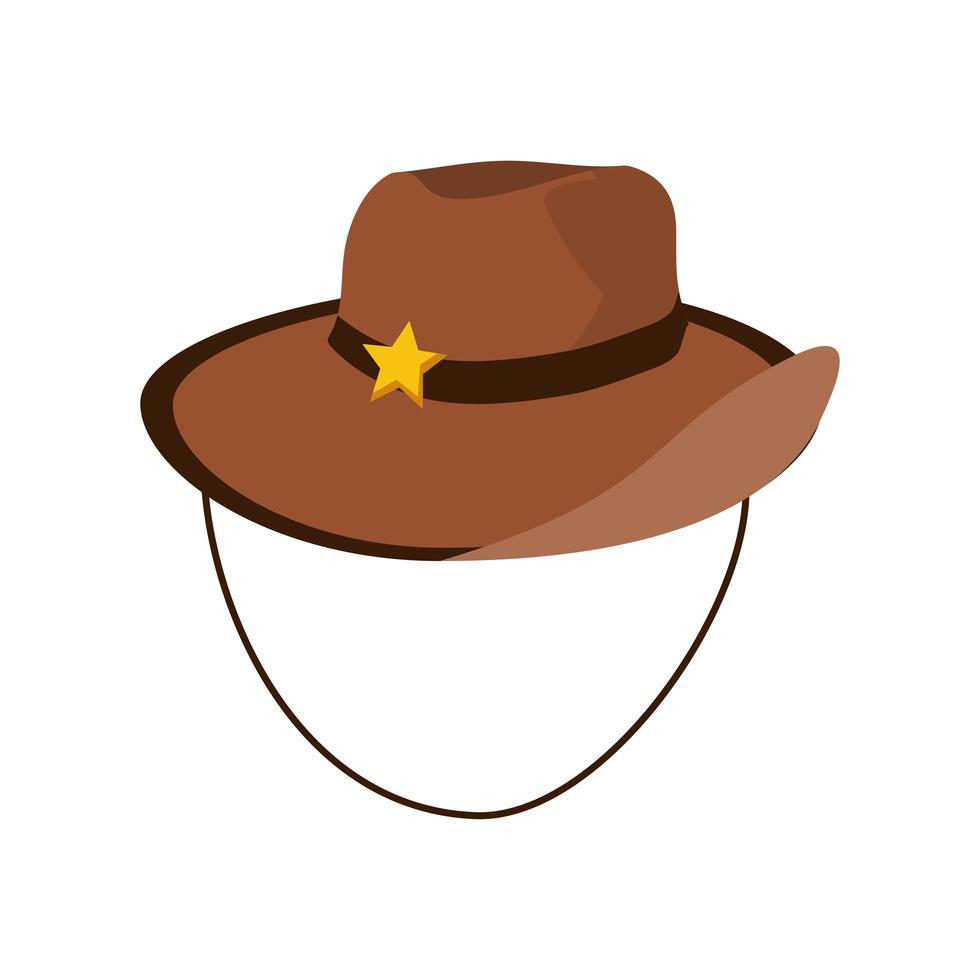 sombrero de sheriff del viejo oeste vector