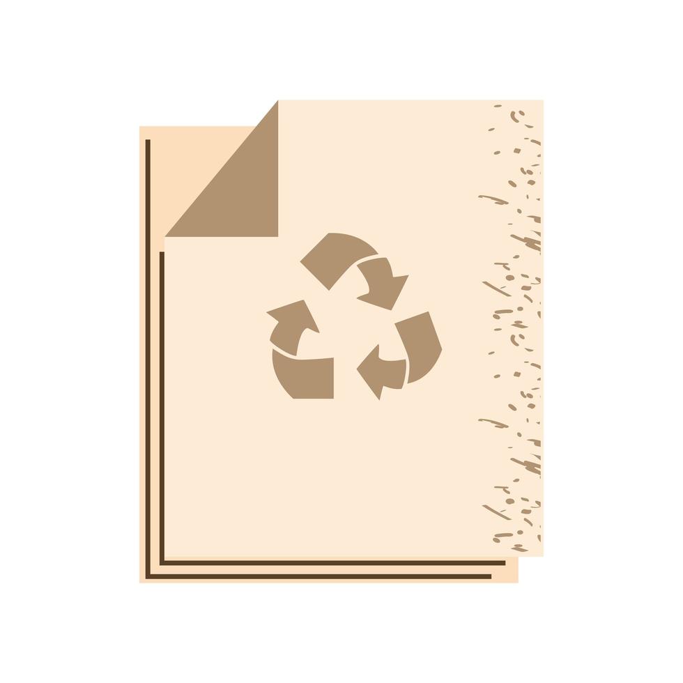 papel reciclado y ecológico vector