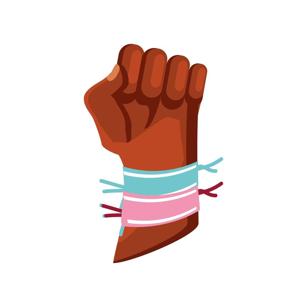 raised hand with bracelets vector