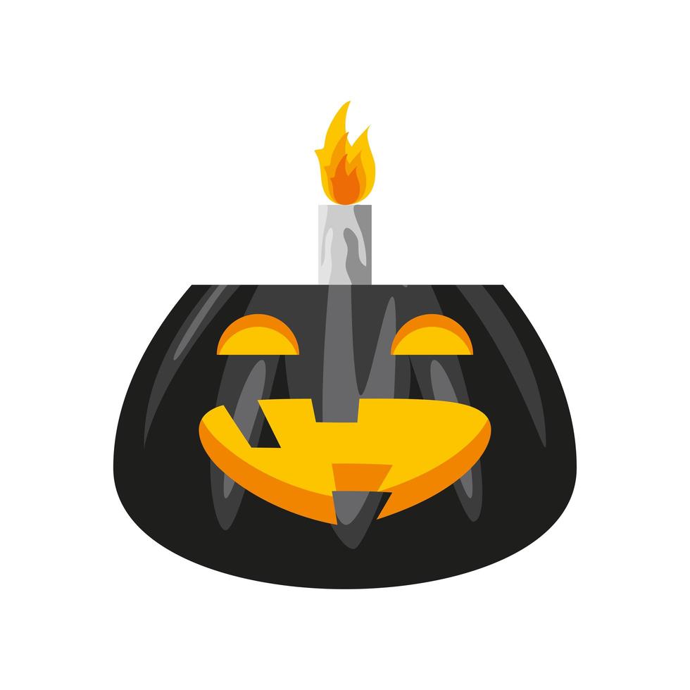 calabaza de halloween con vela vector