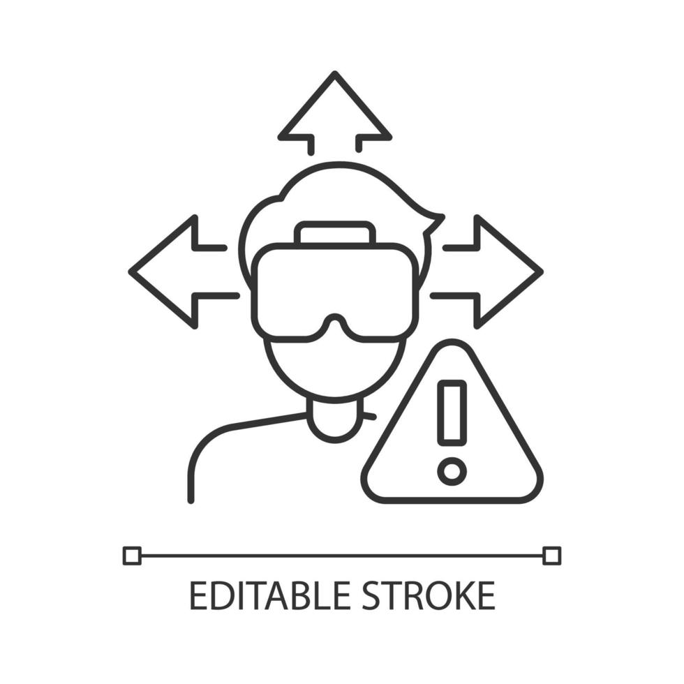 Ensure space around you linear manual label icon. Thin line customizable illustration. Contour symbol. Vector isolated outline drawing for product use instructions. Editable stroke