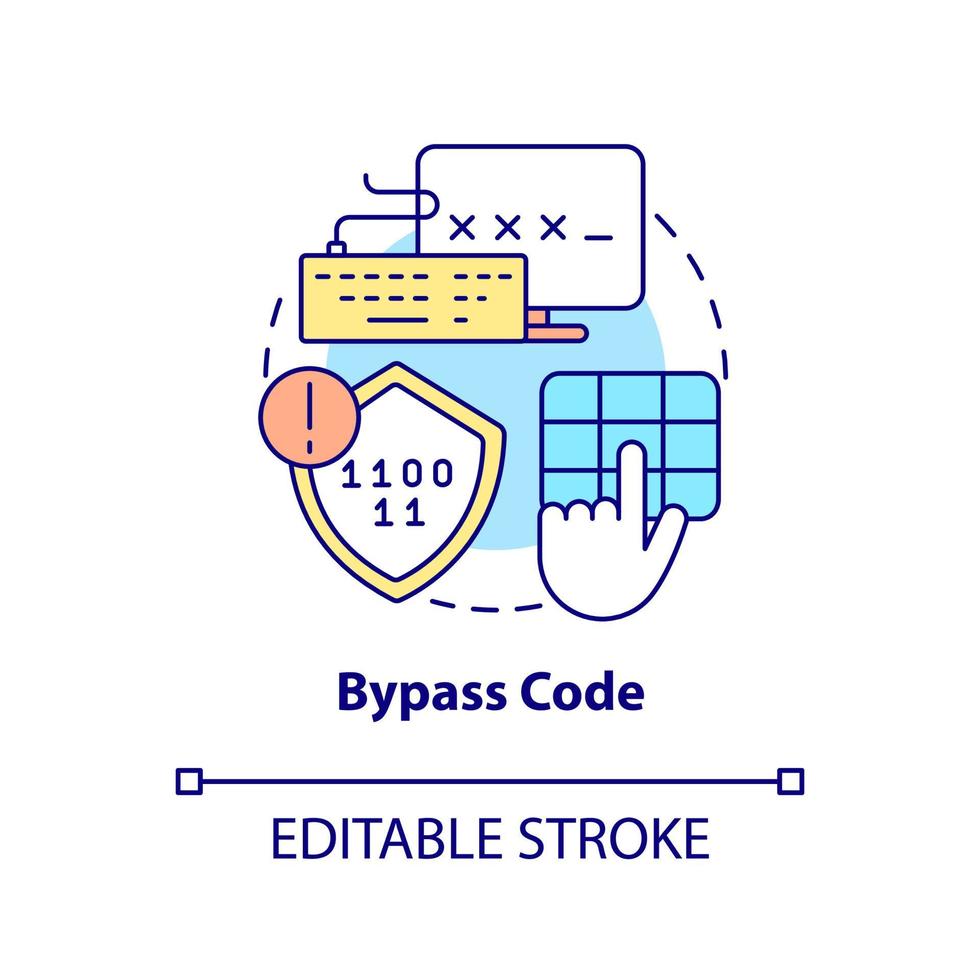 Bypass code concept icon. User authentication abstract idea thin line illustration. Verification passcode. Security and safety. Vector isolated outline color drawing. Editable stroke