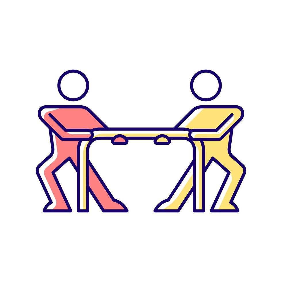 Competition RGB color icon. Win rivalry intrinsic motivation. Struggle for superiority. Gain success and recognition. Sports contest. Isolated vector illustration. Simple filled line drawing