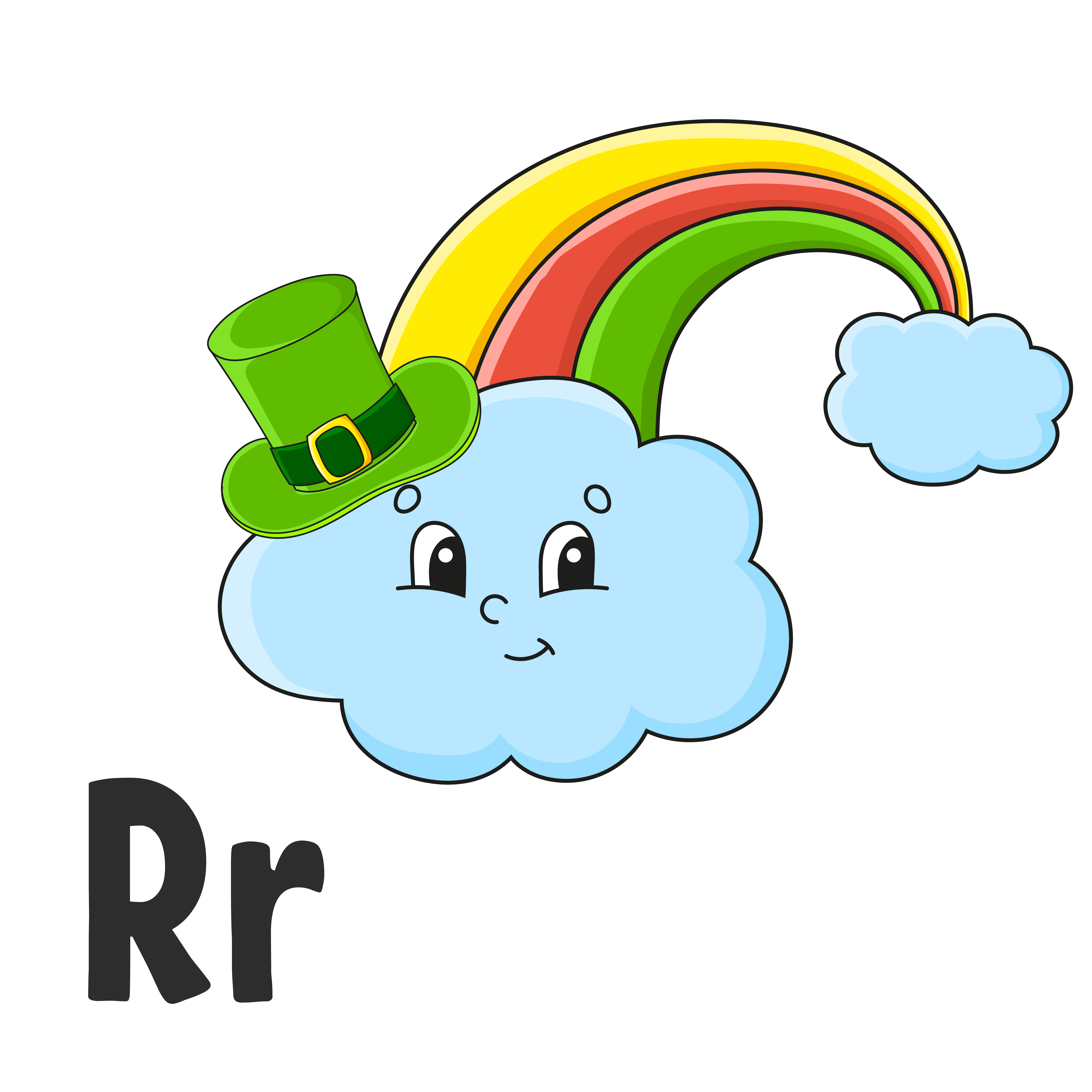 Alphabet letter R. Rainbow in hat. ABC flash cards. Cartoon cute character isolated on white background. For kids education. Developing worksheet. Learning letters. Vector illustration. 3775210 Vector Art at Vecteezy Alphabet letter R. Rainbow in hat. ABC flash cards. Cartoon cute character isolated on white background. For kids education. Developing worksheet. Learning letters. Vector illustration. 3775210 Vector Art at Vecteezy