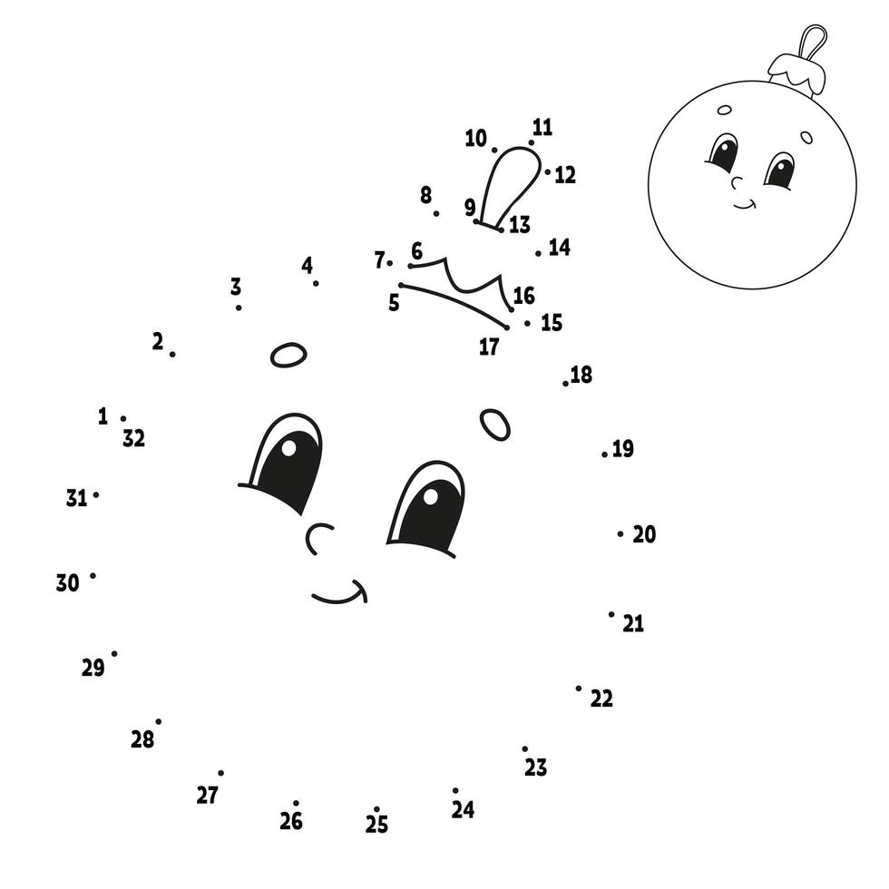 Dot to dot. Draw a line. Handwriting practice. Learning numbers for kids. Education worksheet. Activity coloring page. Cartoon style. With answer. vector