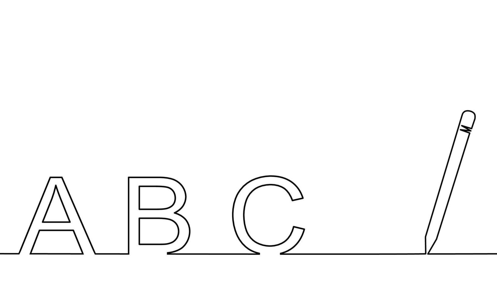 One line drawing style with a pen on the right and number 1, 2, 3 on the left. Concept about writing, simply, beginning or education. vector