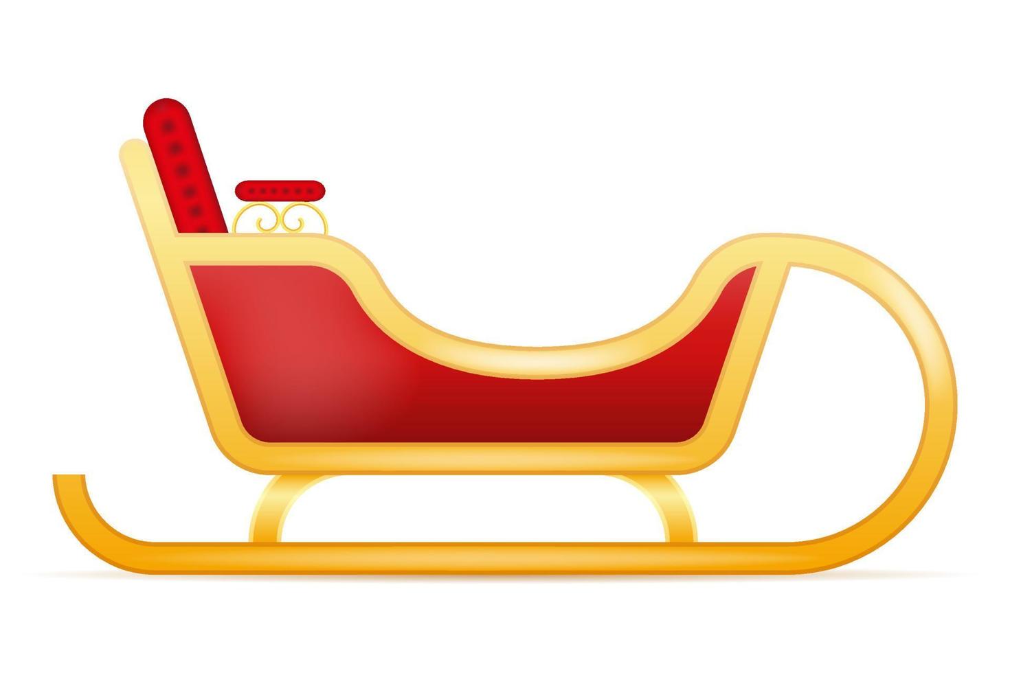 santa claus christmas sleigh vector illustration isolated on white background