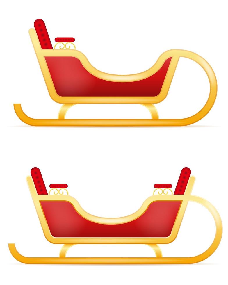 santa claus christmas sleigh vector illustration isolated on white background