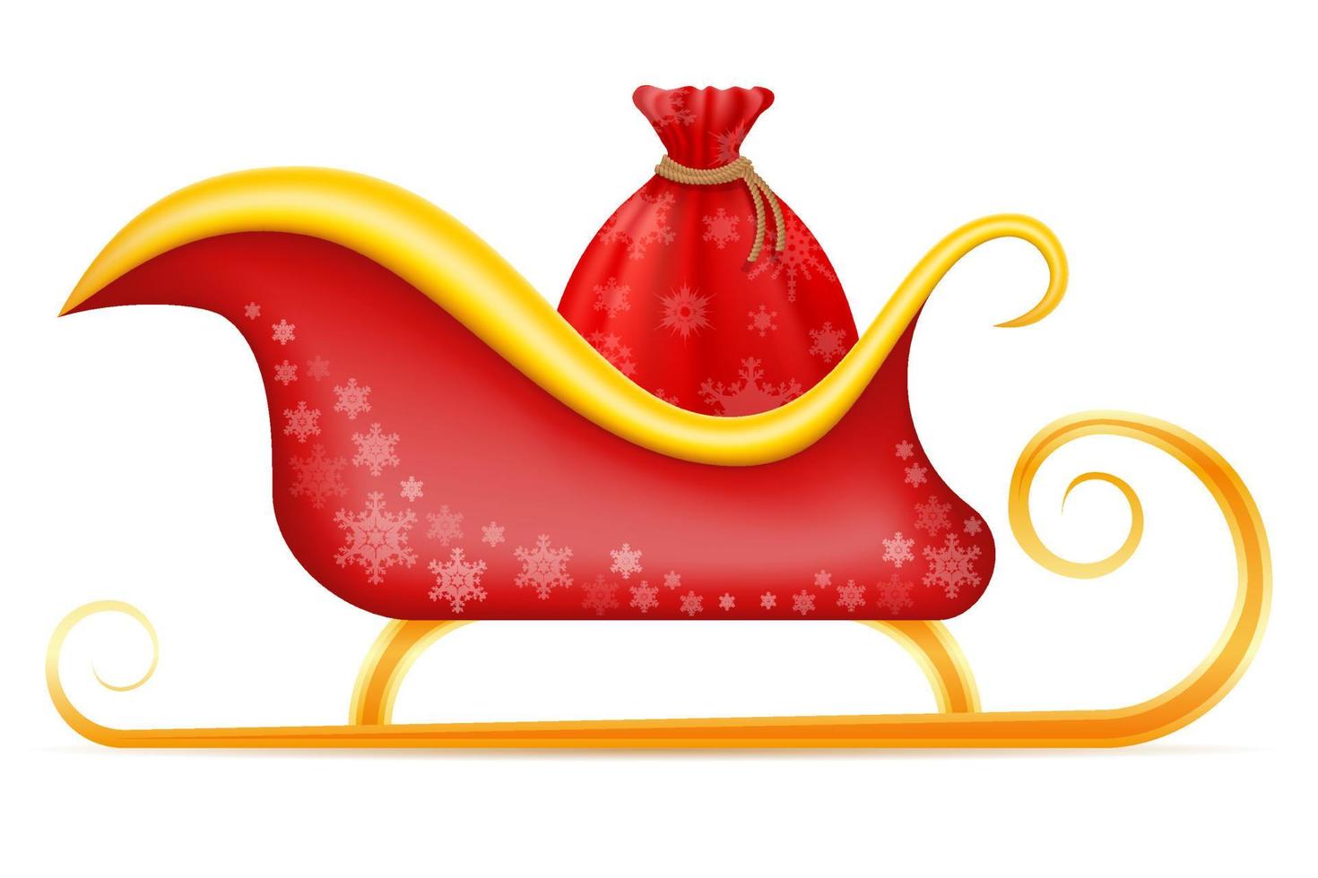 santa claus christmas sleigh vector illustration isolated on white background
