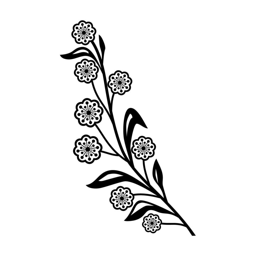 Flower of Golden Wattle or Acacia Pycnantha a Tree to Southeastern Australia Retro Style Black and White vector