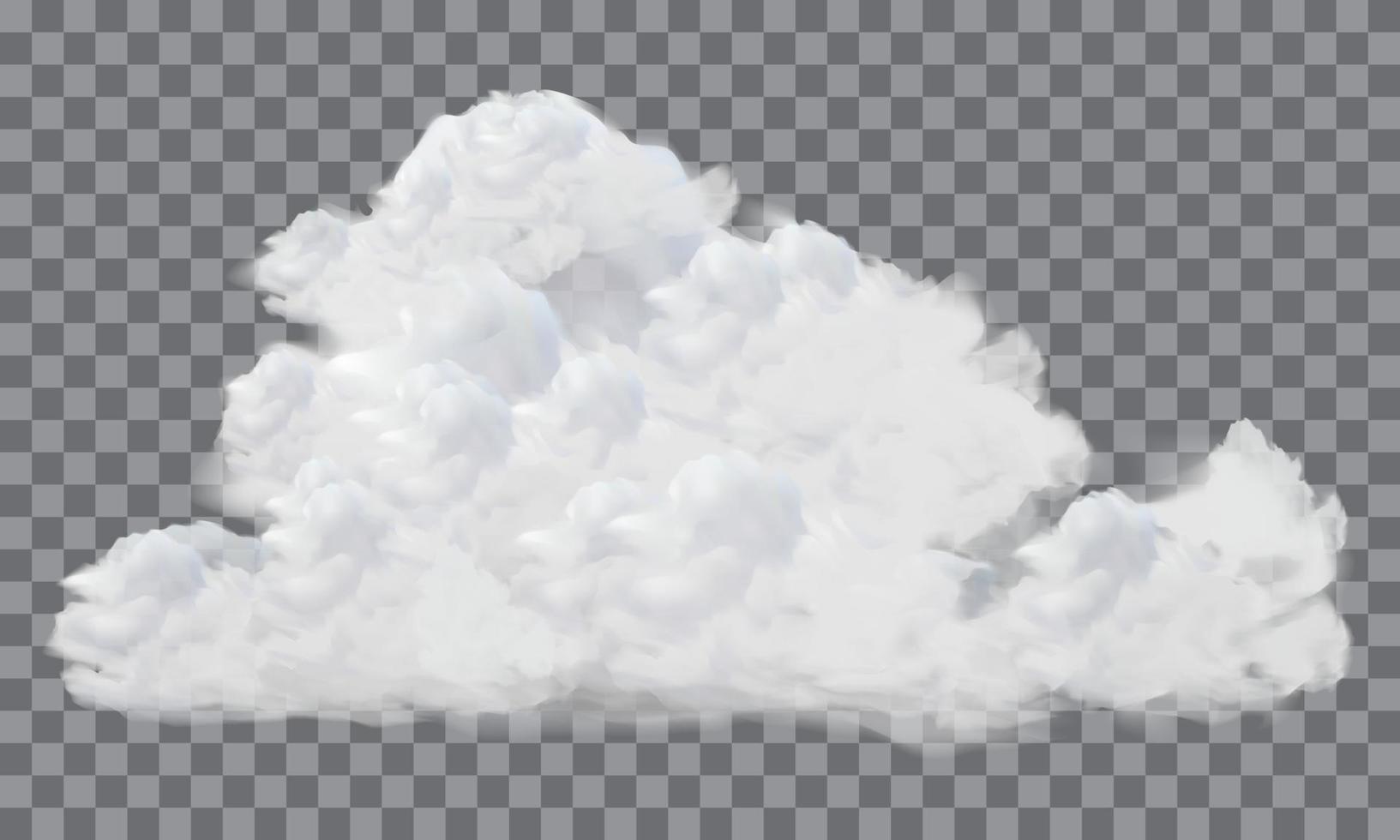 Vector of realistic white cloud on transparent