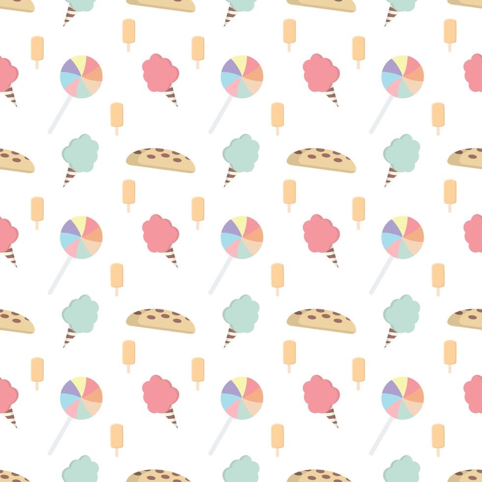 seamless pattern with sweets and icecreams and candies vector