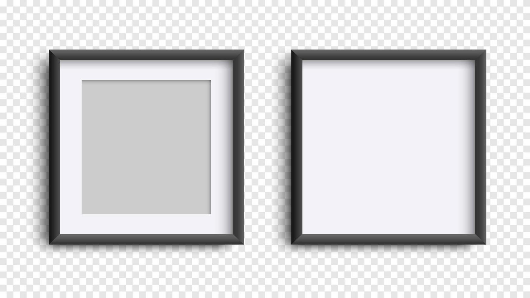Realistic white picture frame on transparent Vector Image