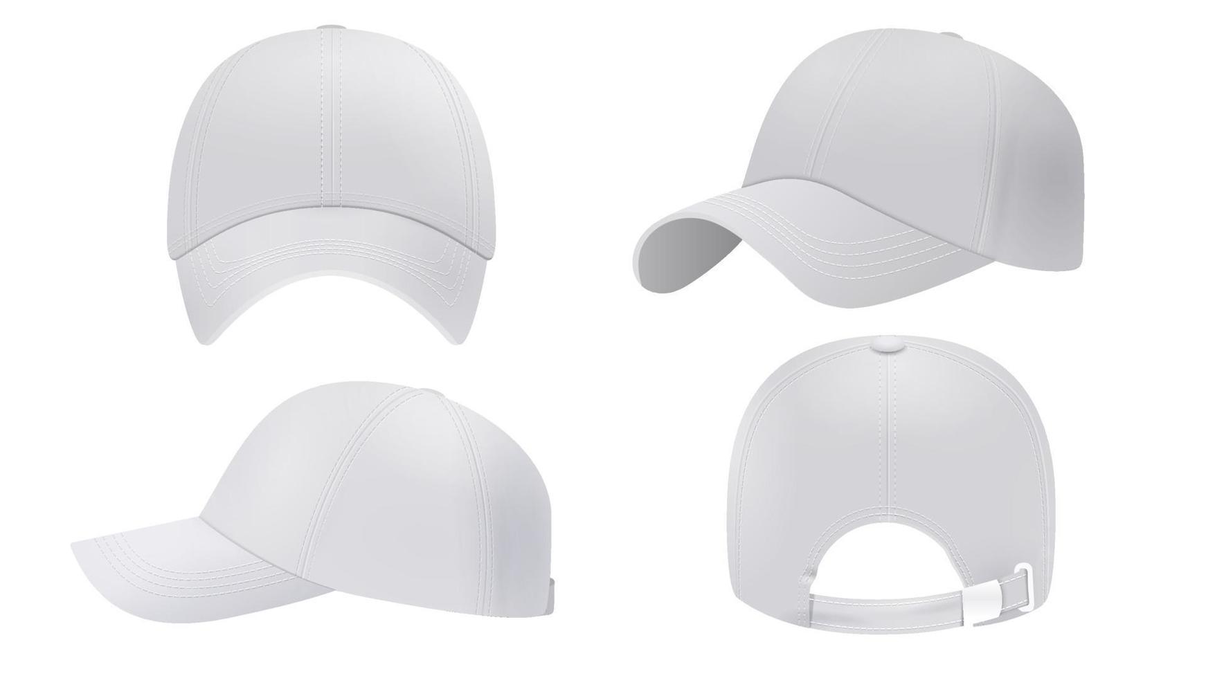 maqueta de gorra blanca, estilo realista vector