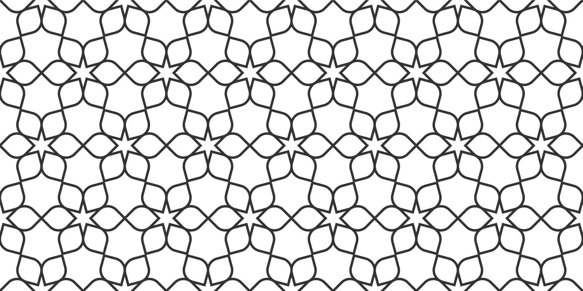Floral line seamless pattern in oriental style, delicate ornament, black and white texture vector