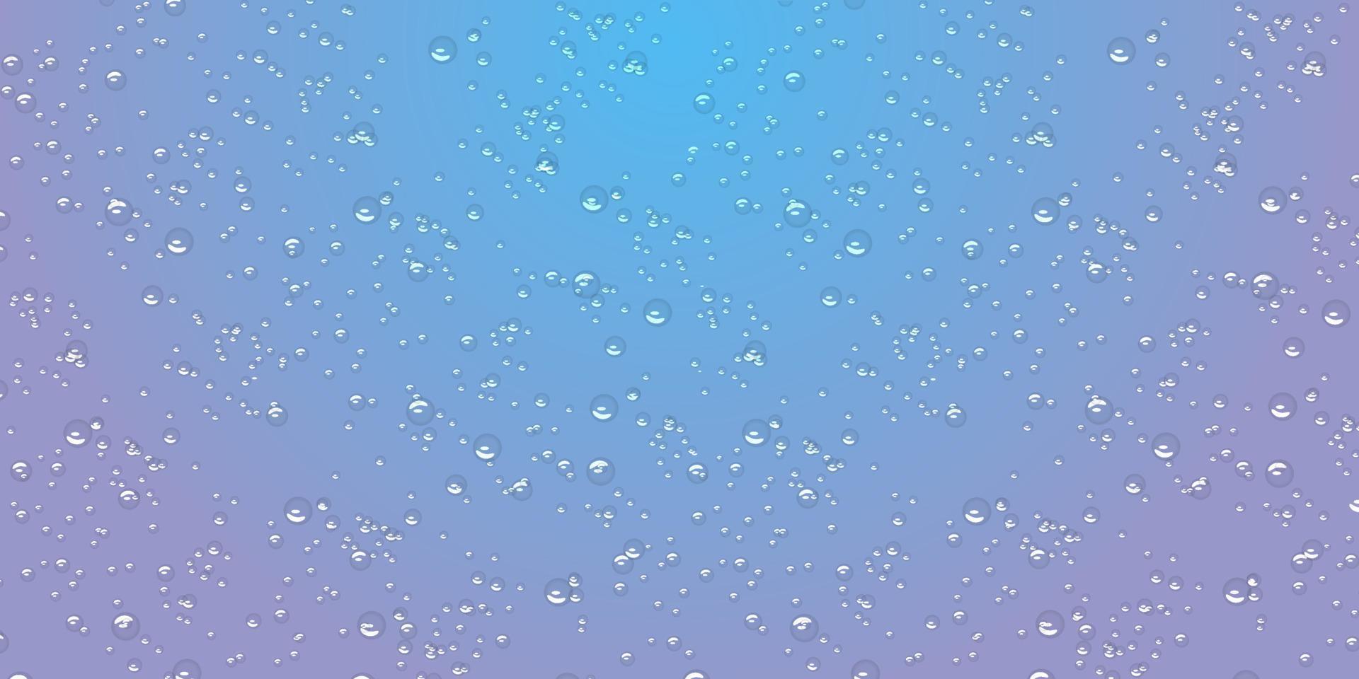 Drops water rain on blue background, realistic style, vector elements