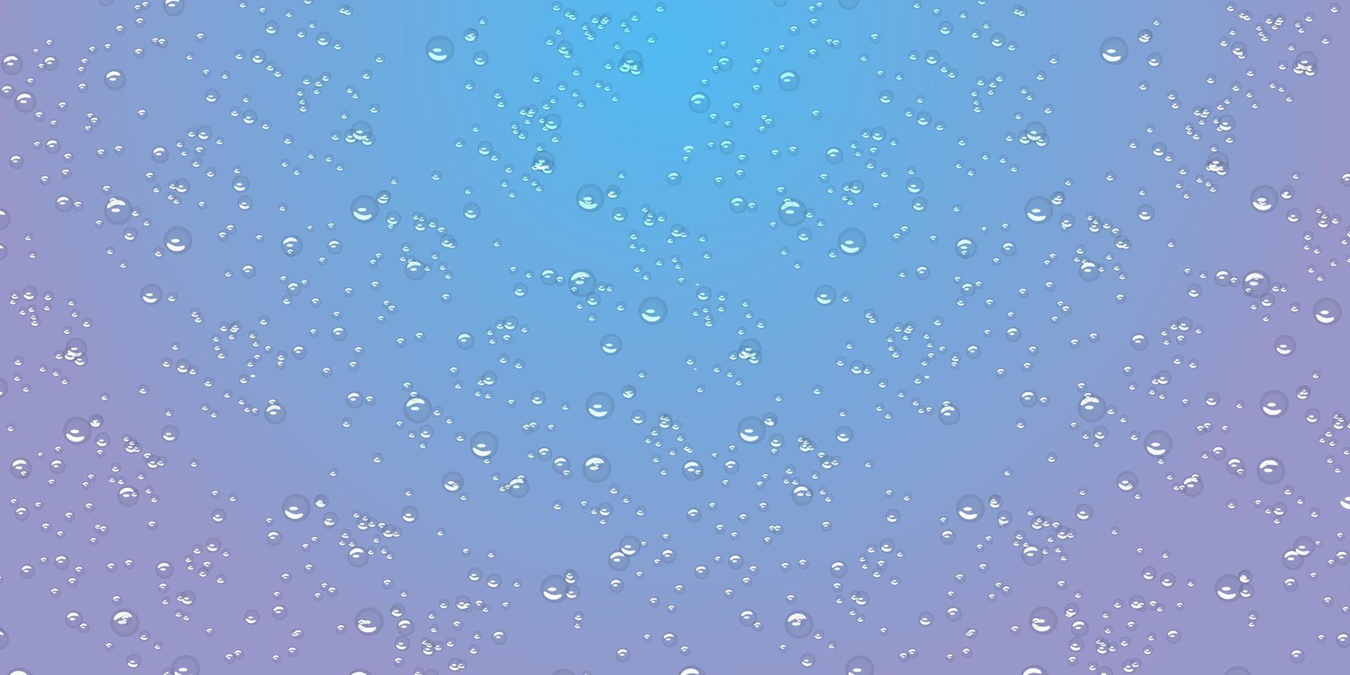 Drops water rain on blue background, realistic style, vector elements