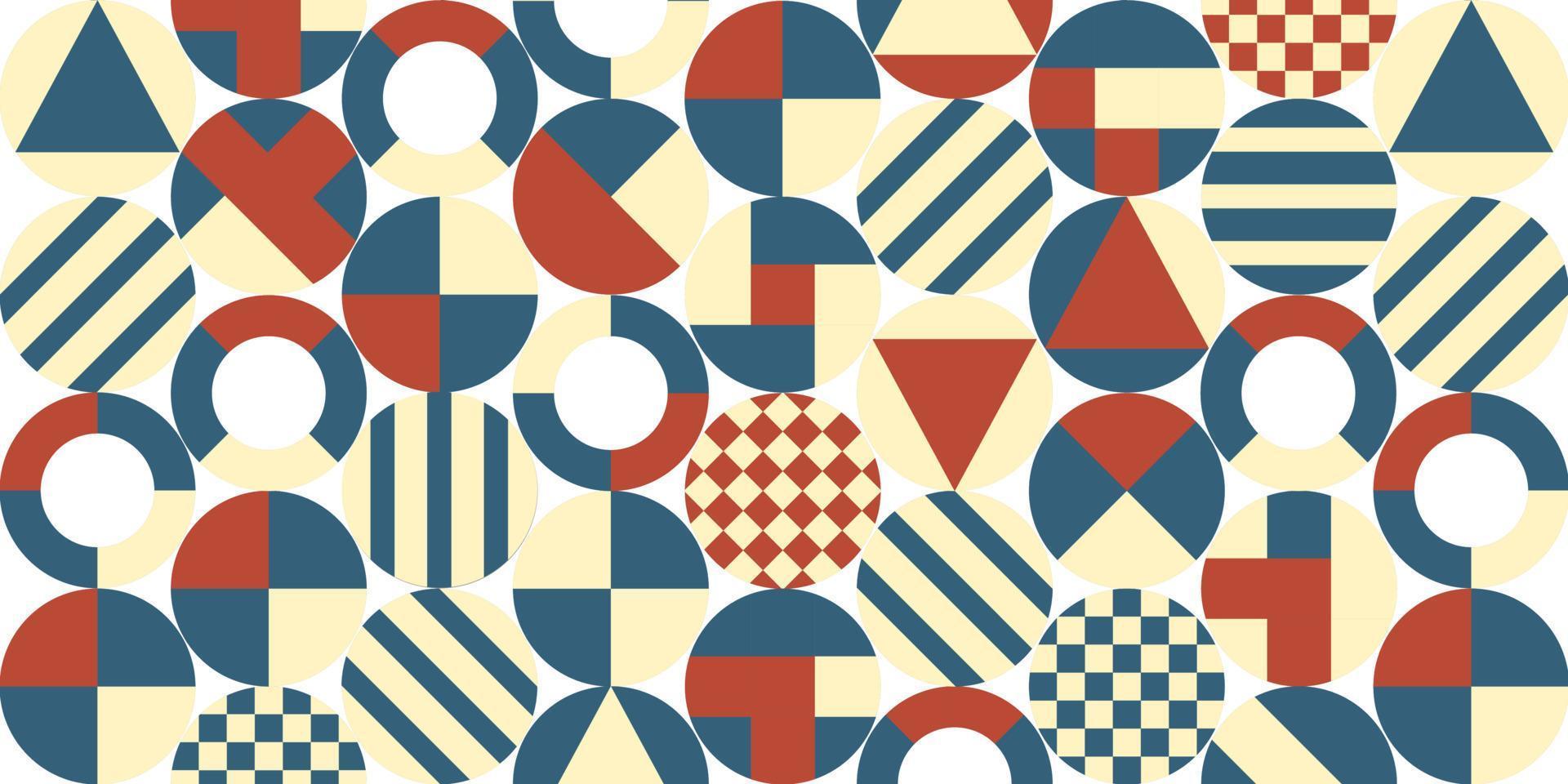 Trendy abstract background design with circles in retro scandinavian style vector