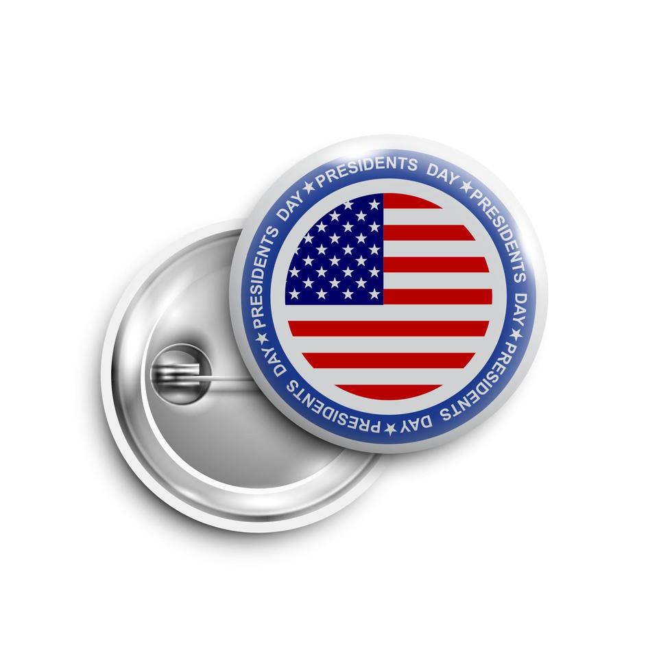 botón del día de los presidentes, insignia, banner aislado vector
