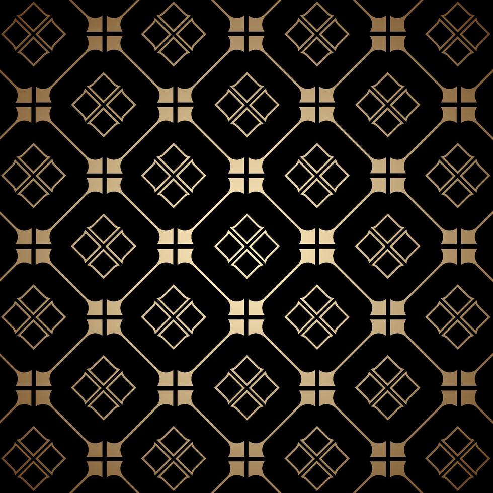 Golden and black art deco seamless pattern vector