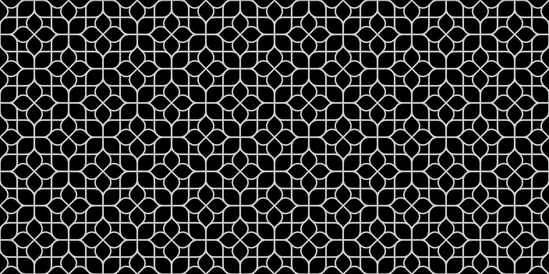Monochrome floral seamless pattern in oriental style, delicate ornament, black and white texture vector