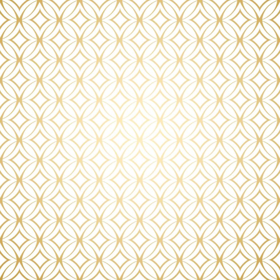 Simple seamless pattern with round shapes,linear gold art deco  white and gold colors vector