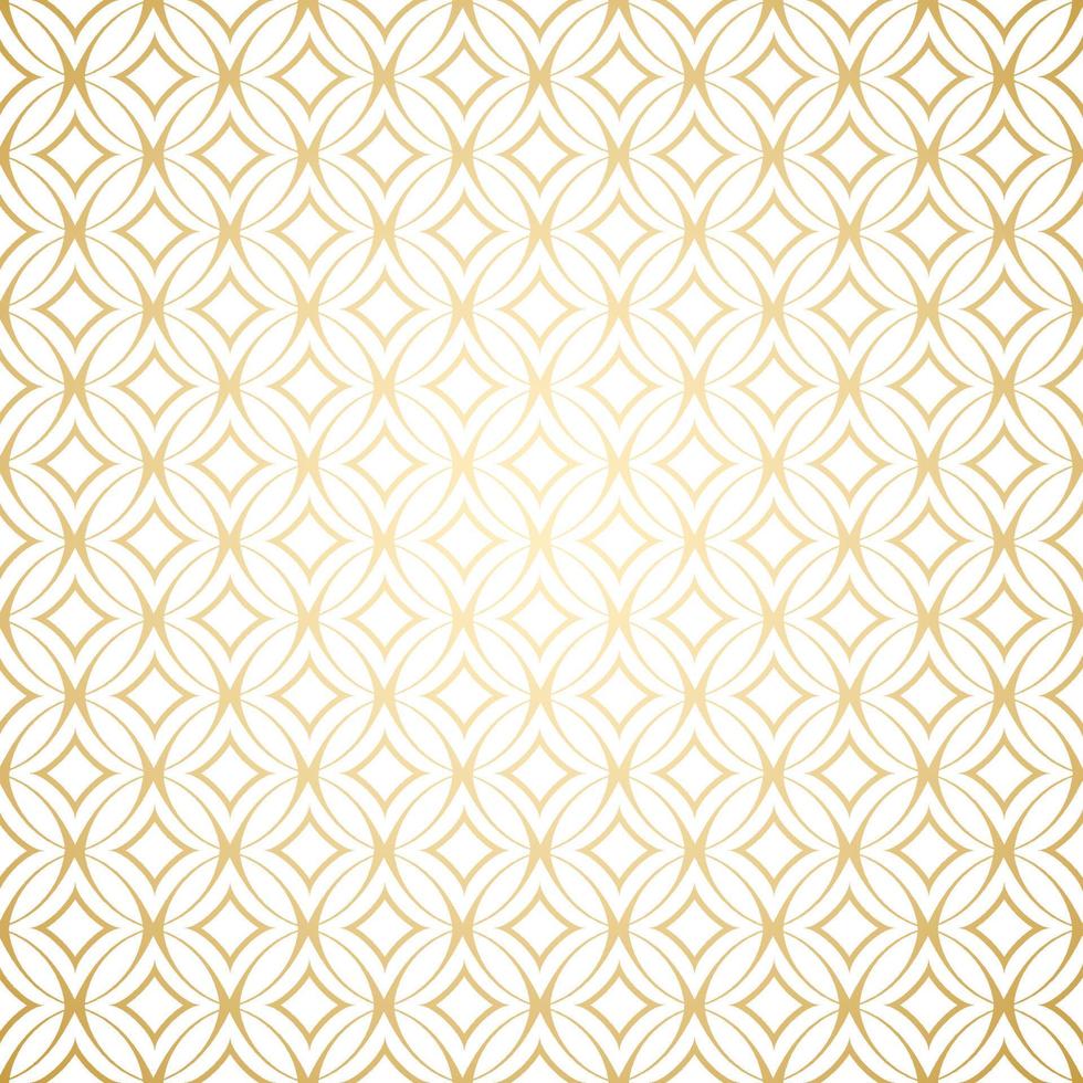 simple patrón sin costuras con formas redondas, oro lineal art deco blanco y dorado vector