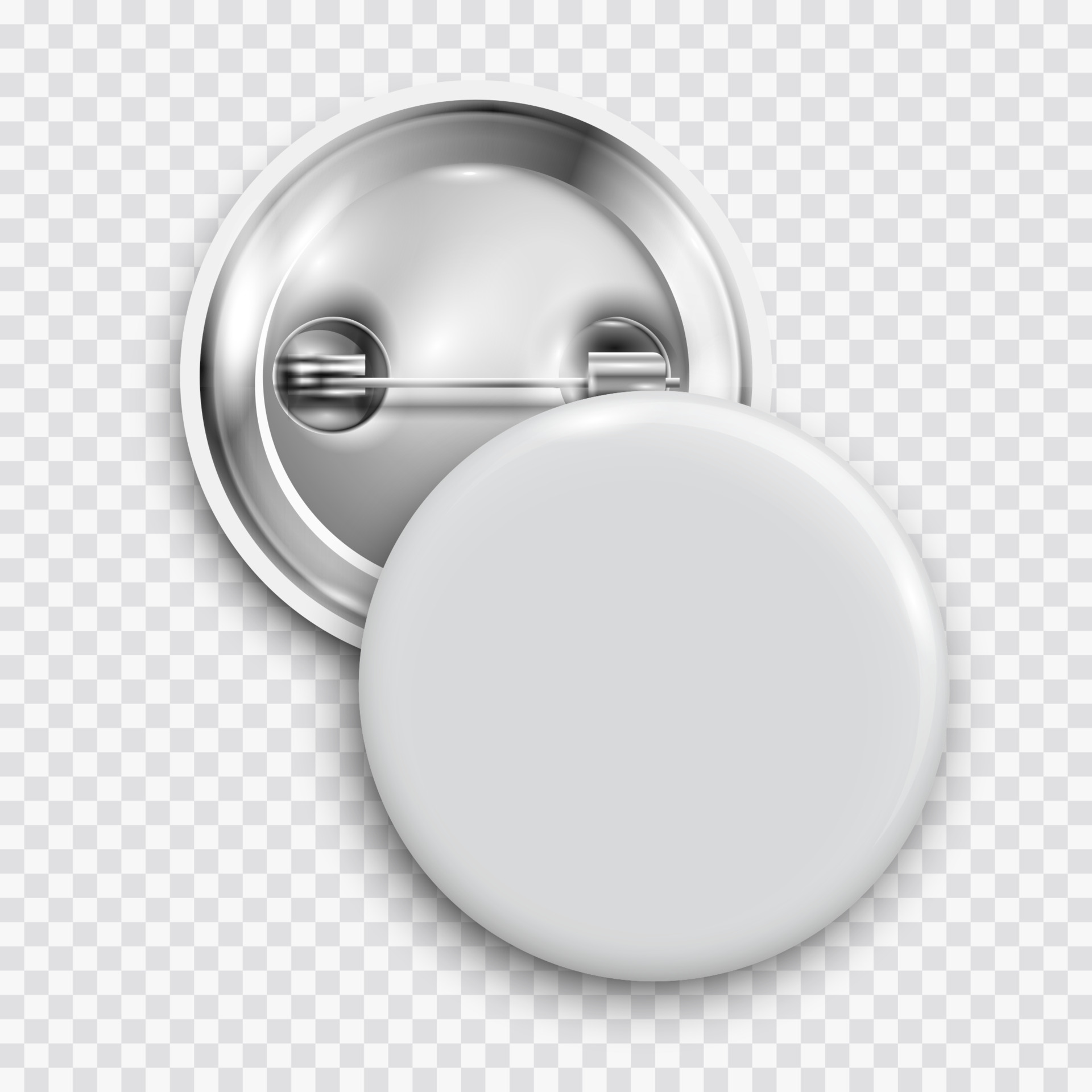 White blank badge, round button, pin button isolated 3776351