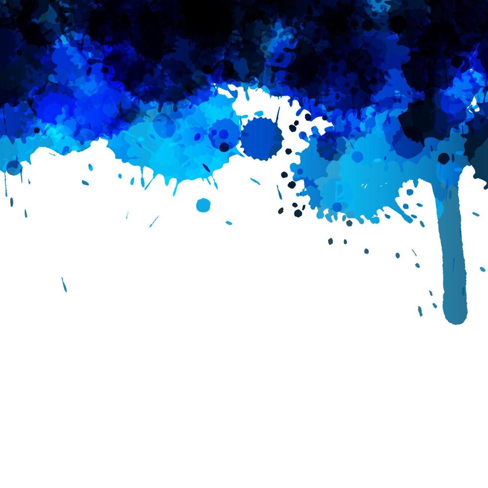 Blue abstract ink wash painting vector