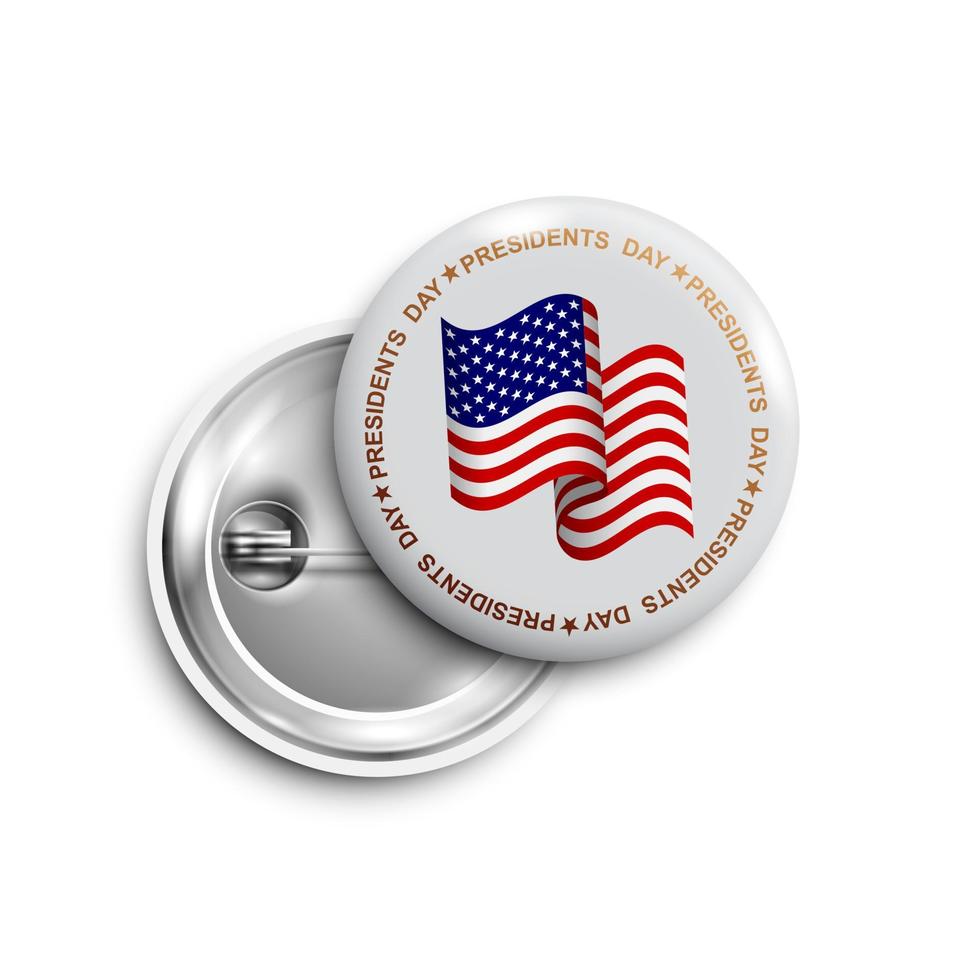 Happy Presidents day button,badge,banner isolated vector