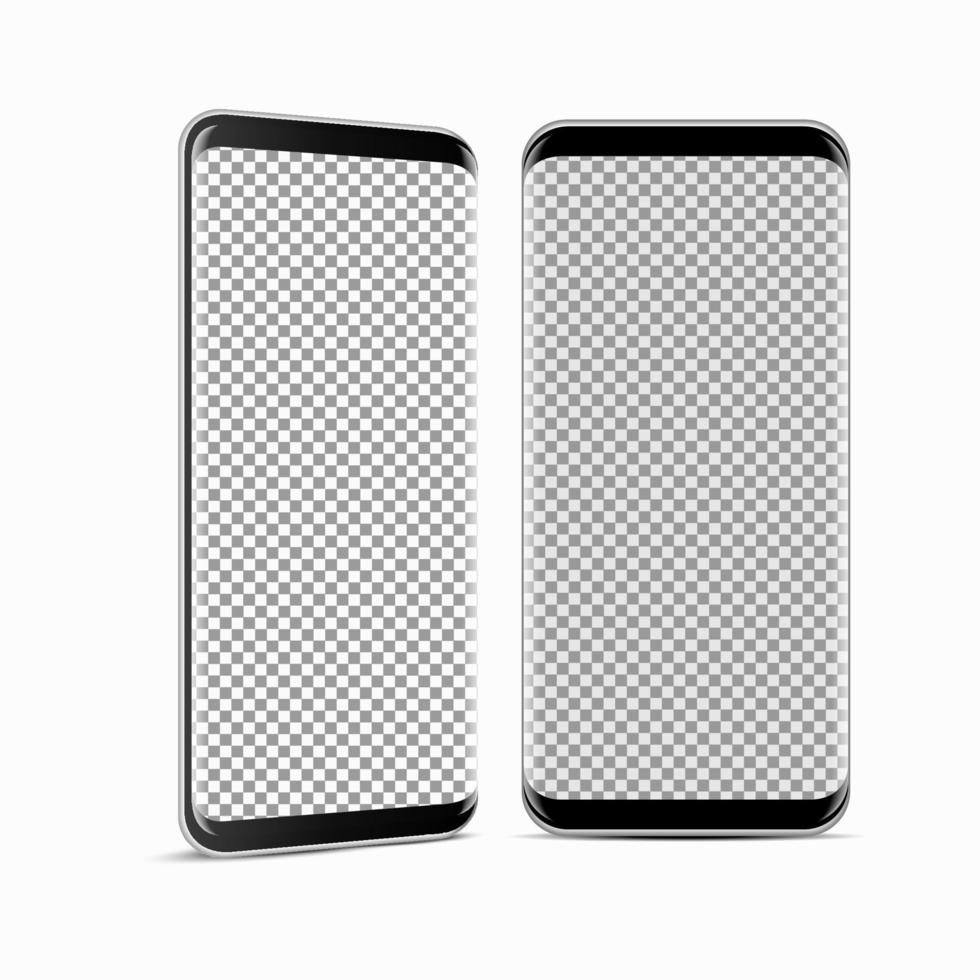 Modern smartphone mockup realistic style, cell phone frame with blank display vector