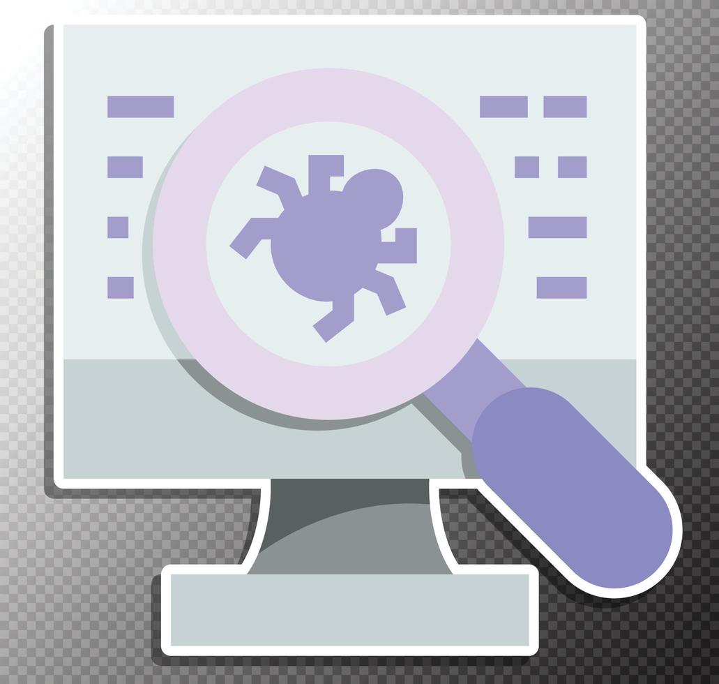 Bug computer illustration in flat style vector