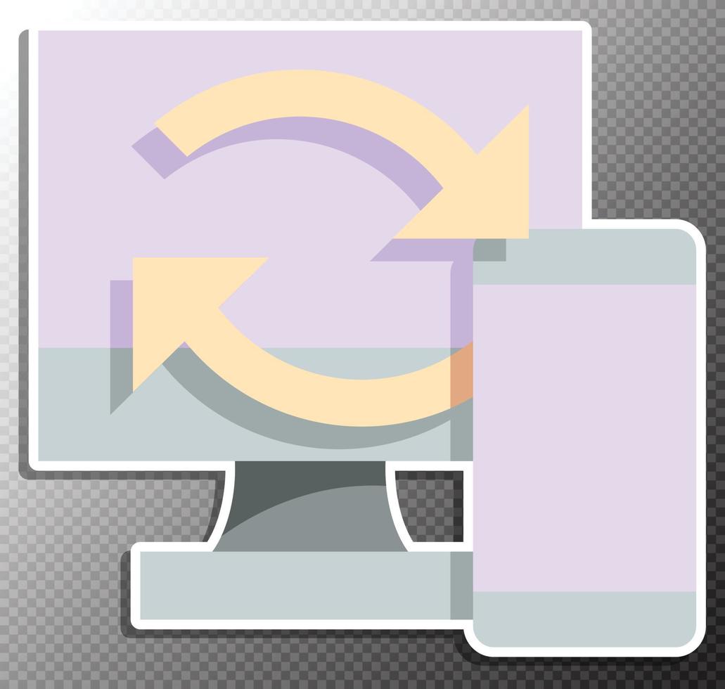 Synchronization illustration in flat style vector
