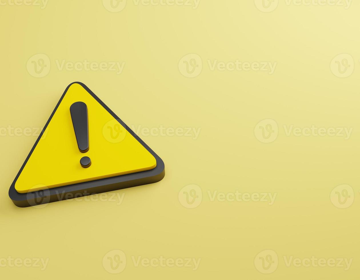 Warning Sign on the Floor 3D Rendering photo