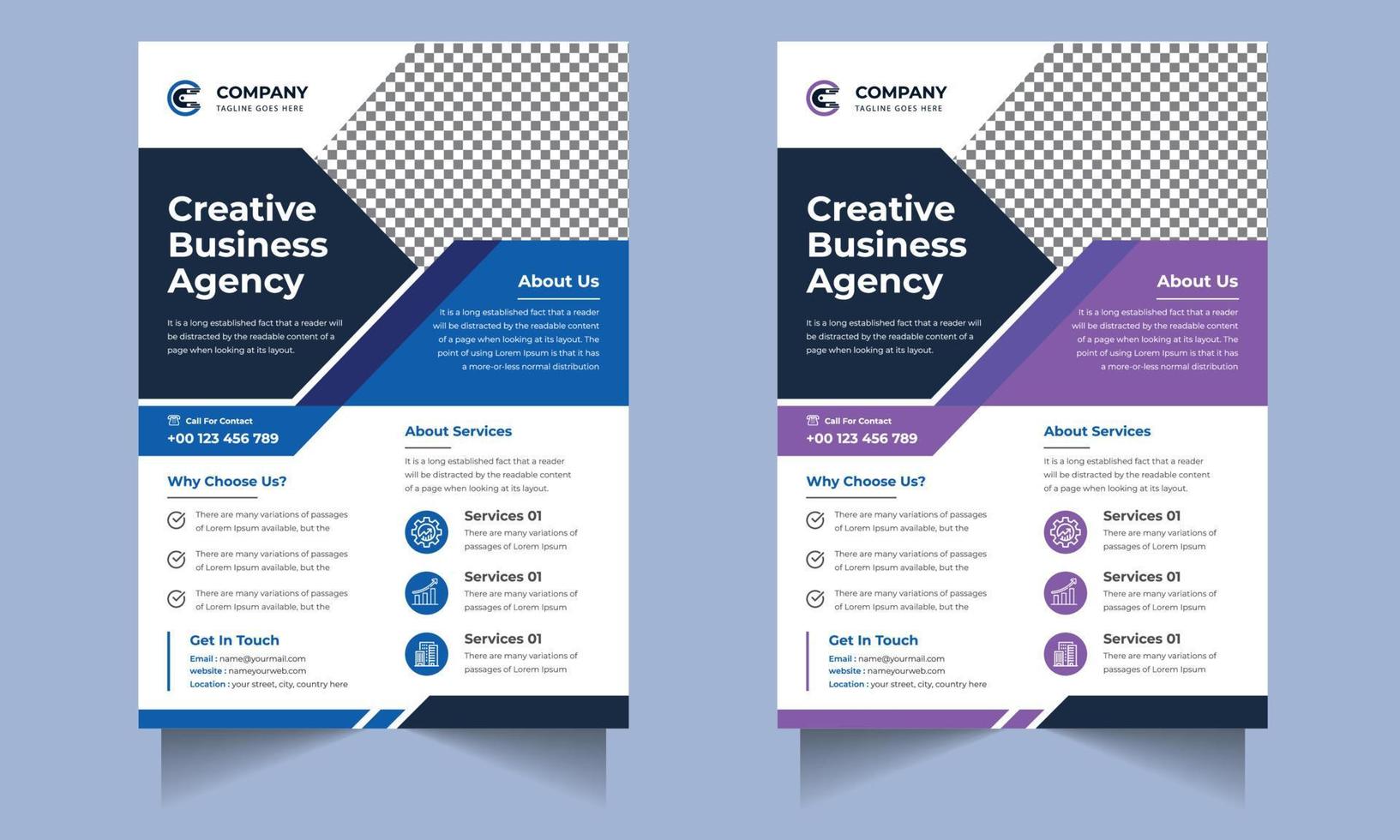 Corporate business flyer design, digital marketing agency premium vector
